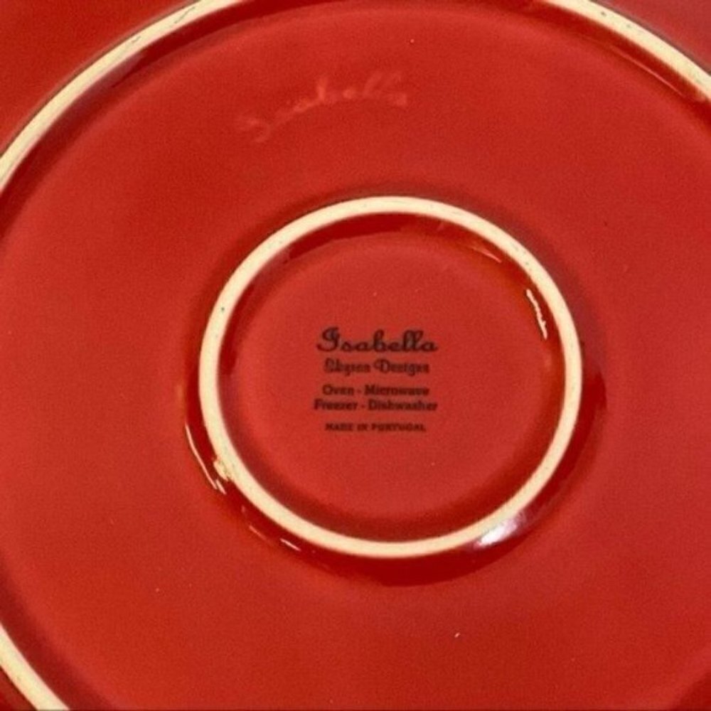 Skyros Designs Isabella Dinner Plate 10.5” Venetian Red Handmade in Portugal - Picture 4 of 5